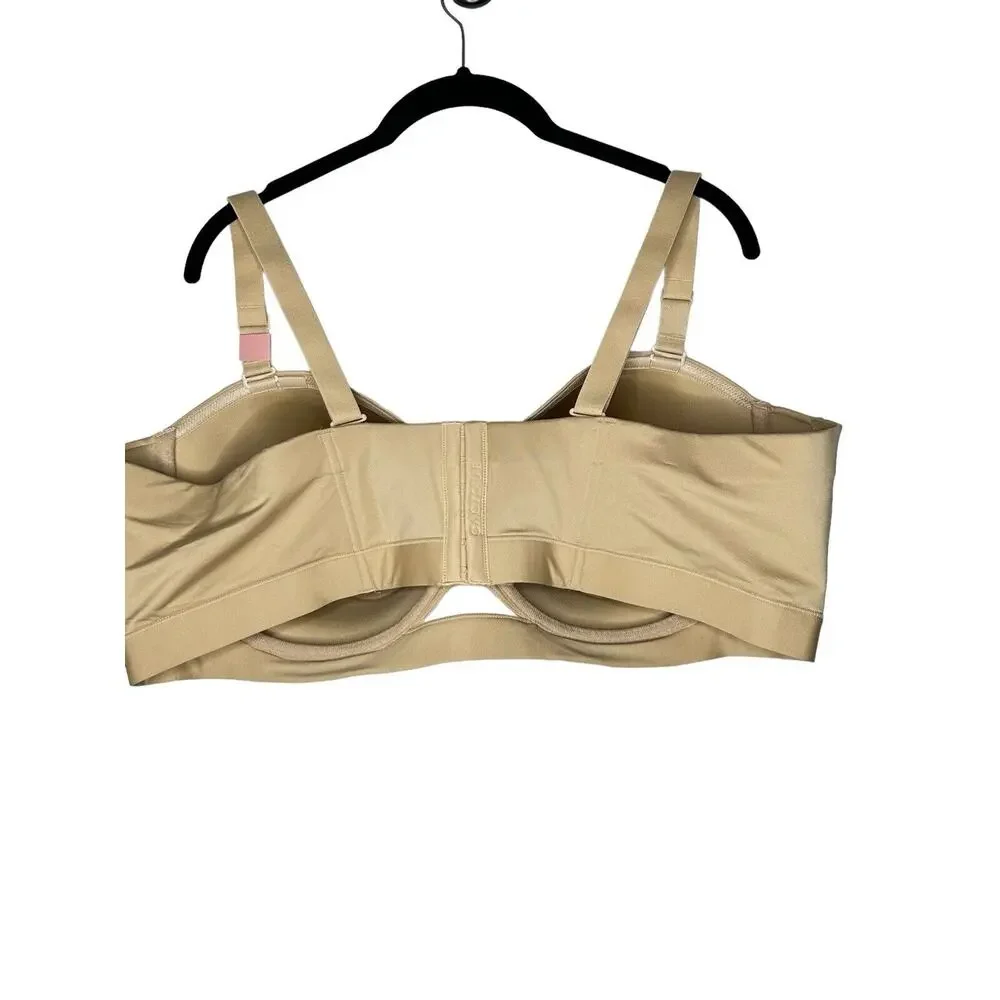 NWT Cacique Womens Comfort Bliss Bra 48DD Lightly Lined Multi Way Strapless Cafe